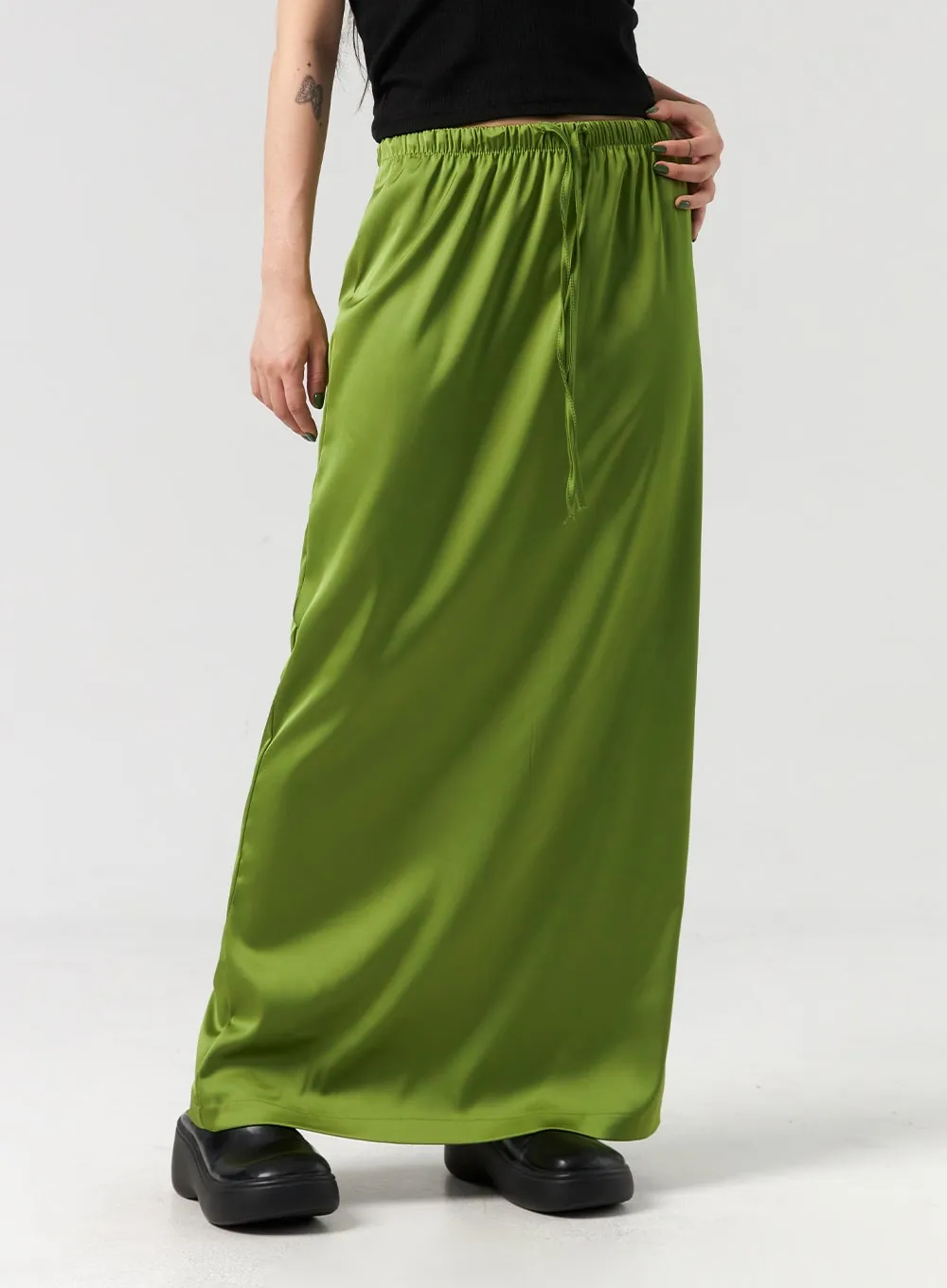 Satin Maxi Skirt CL328