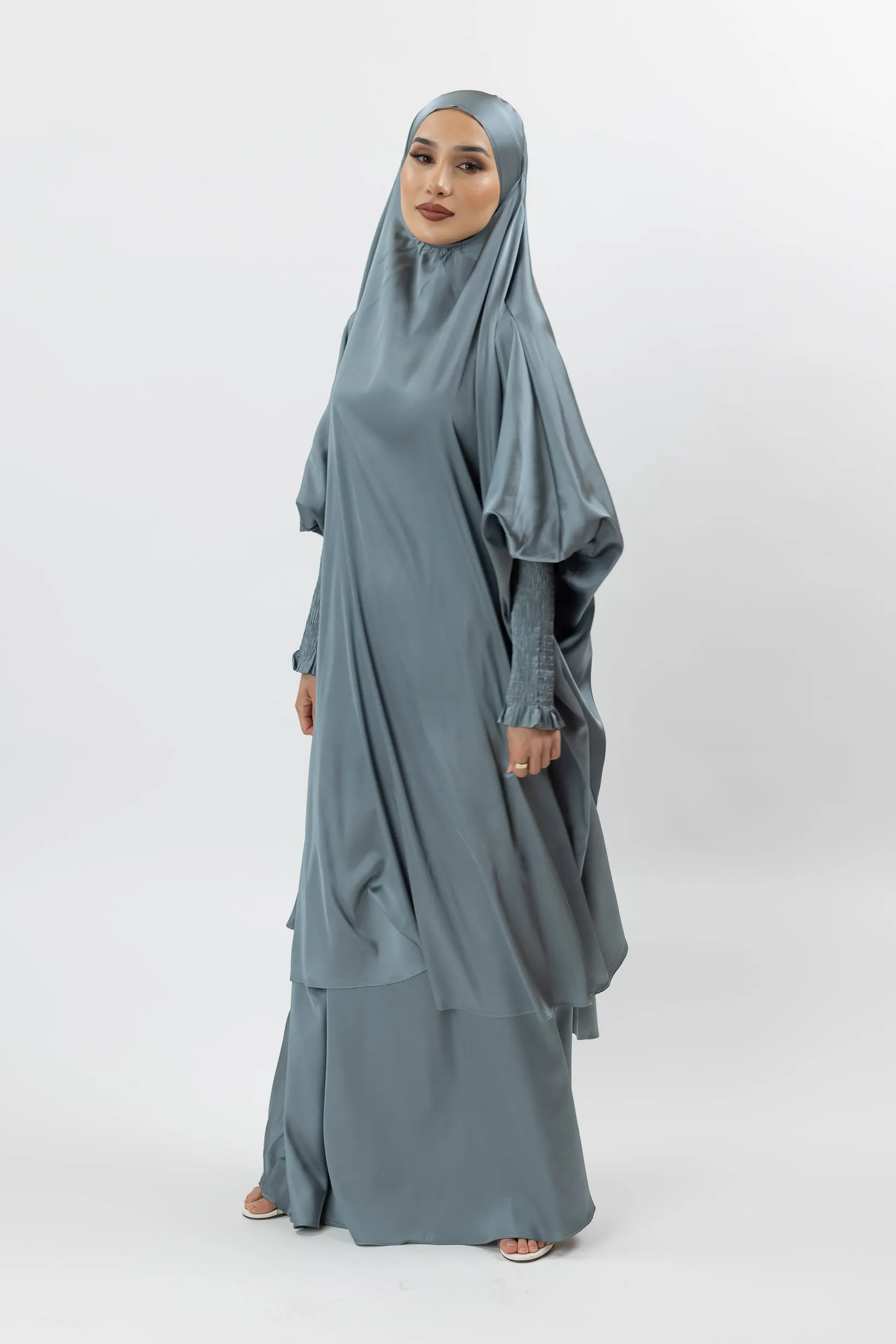 Satin Tie Back Jilbab Set