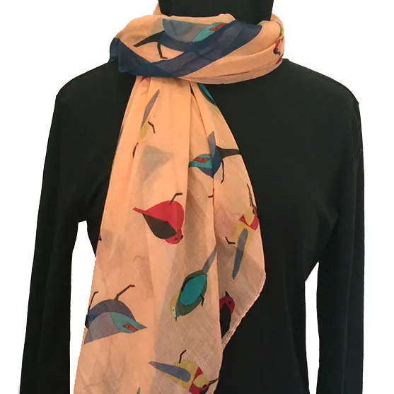 Scarf - Original Bird Peach