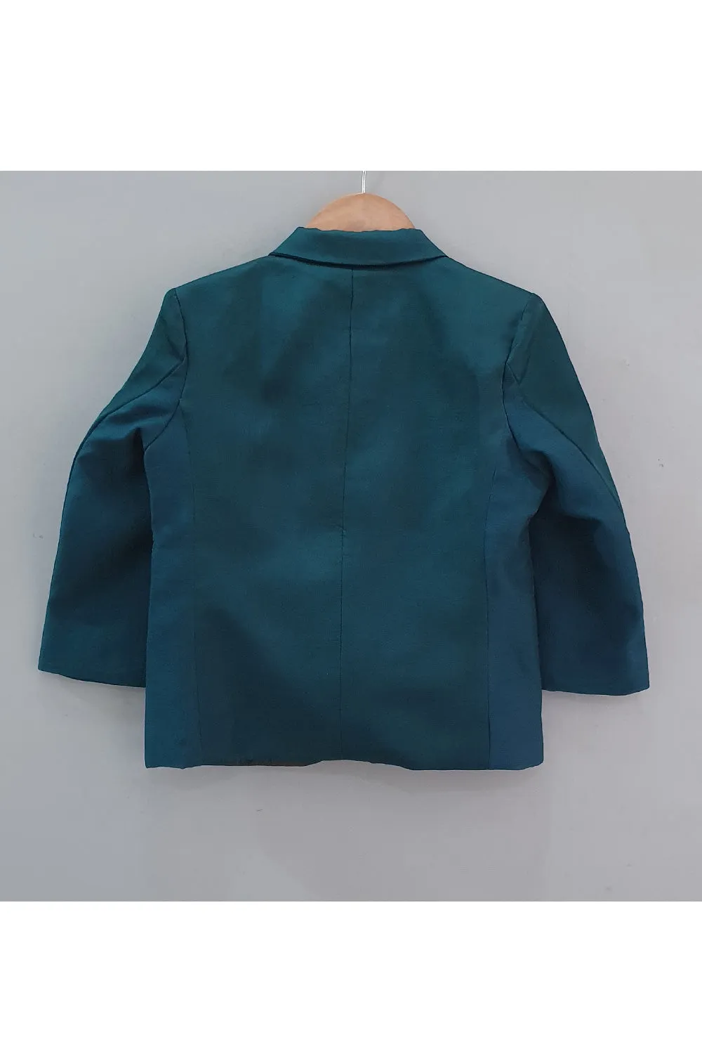 Sea Green Eagle Embroidered Blazer