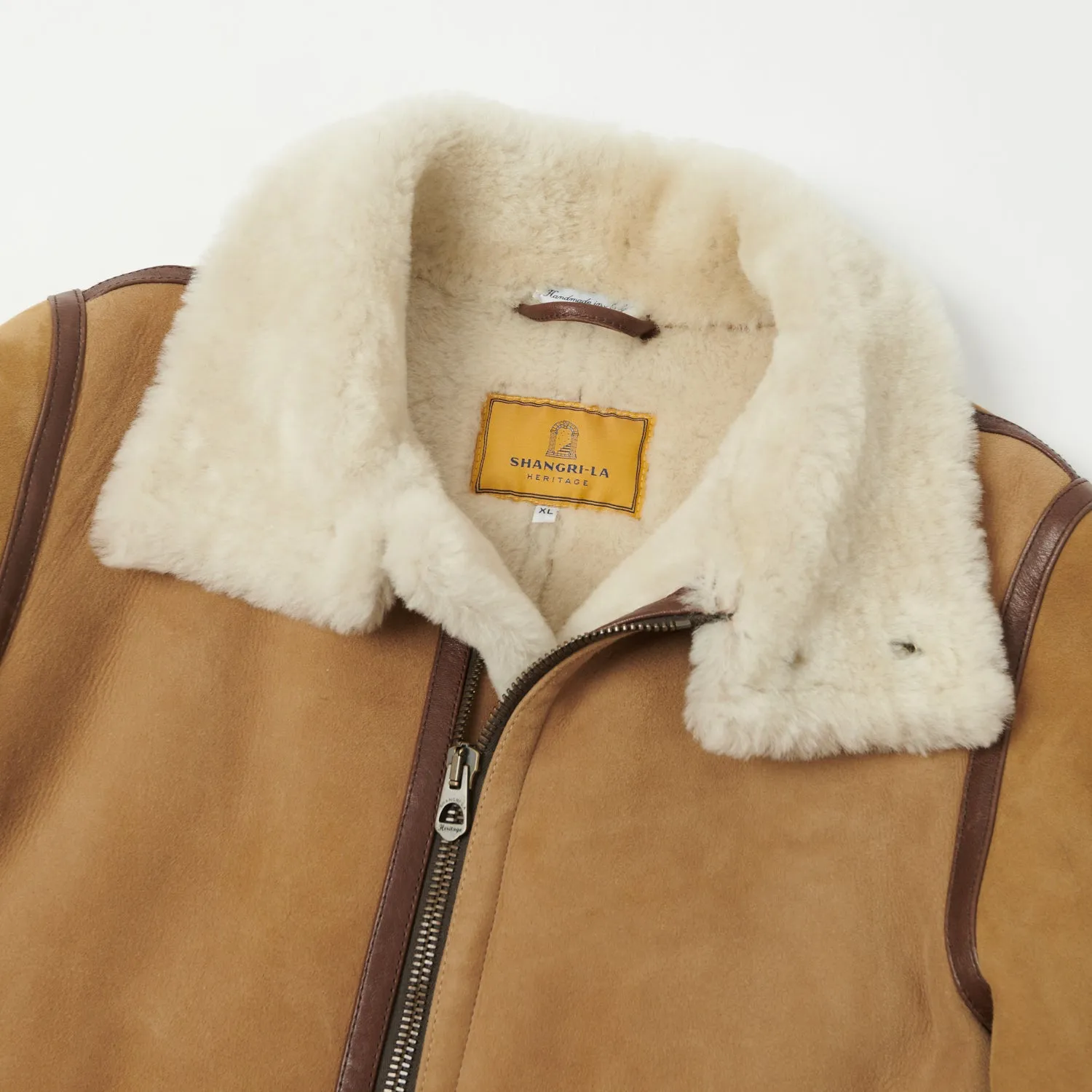 Shangri-La Heritage 'Aviatore' B-3 Shearling Flight Jacket - Sabbia