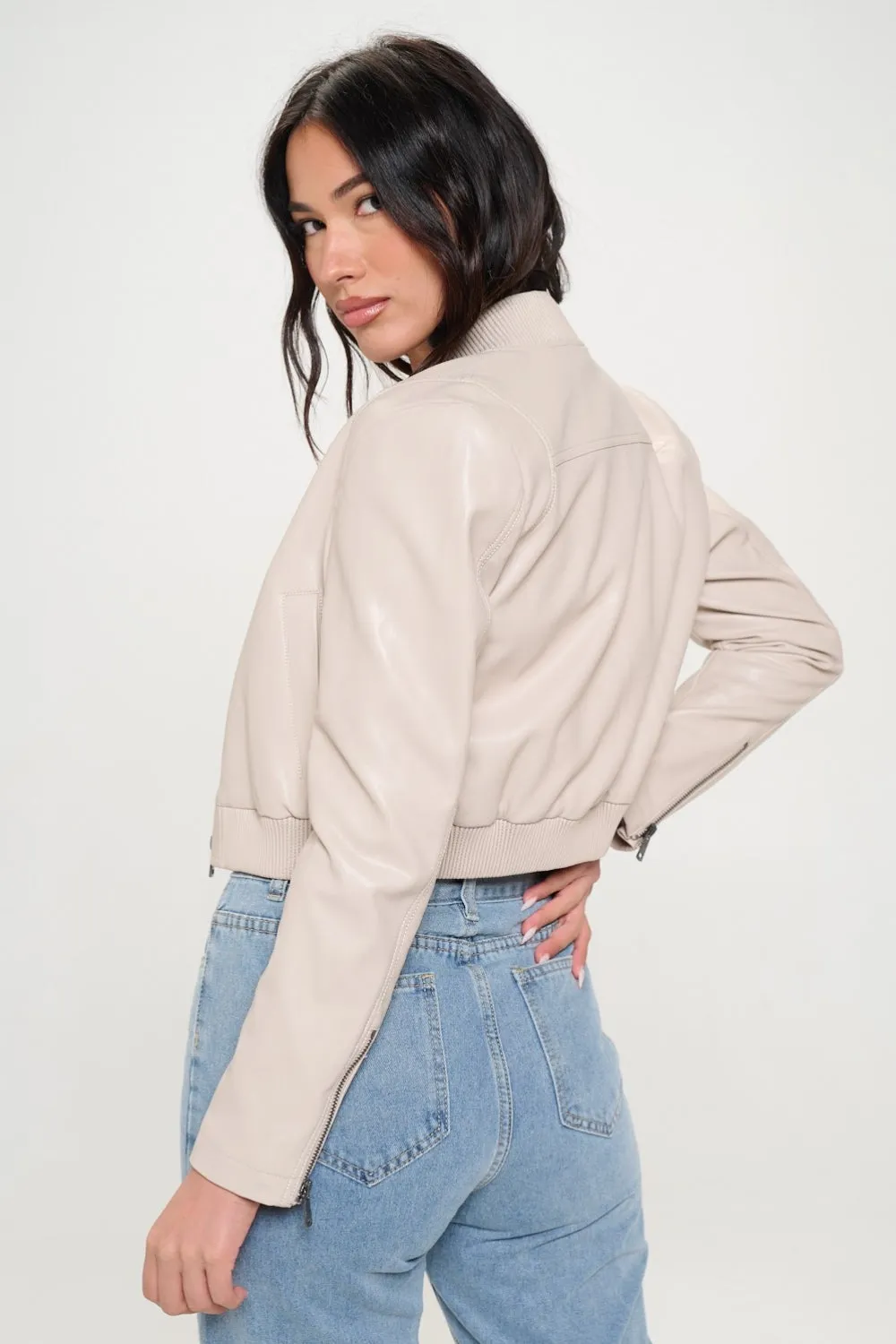 Skinny Dip Cropped Bomber Jacket