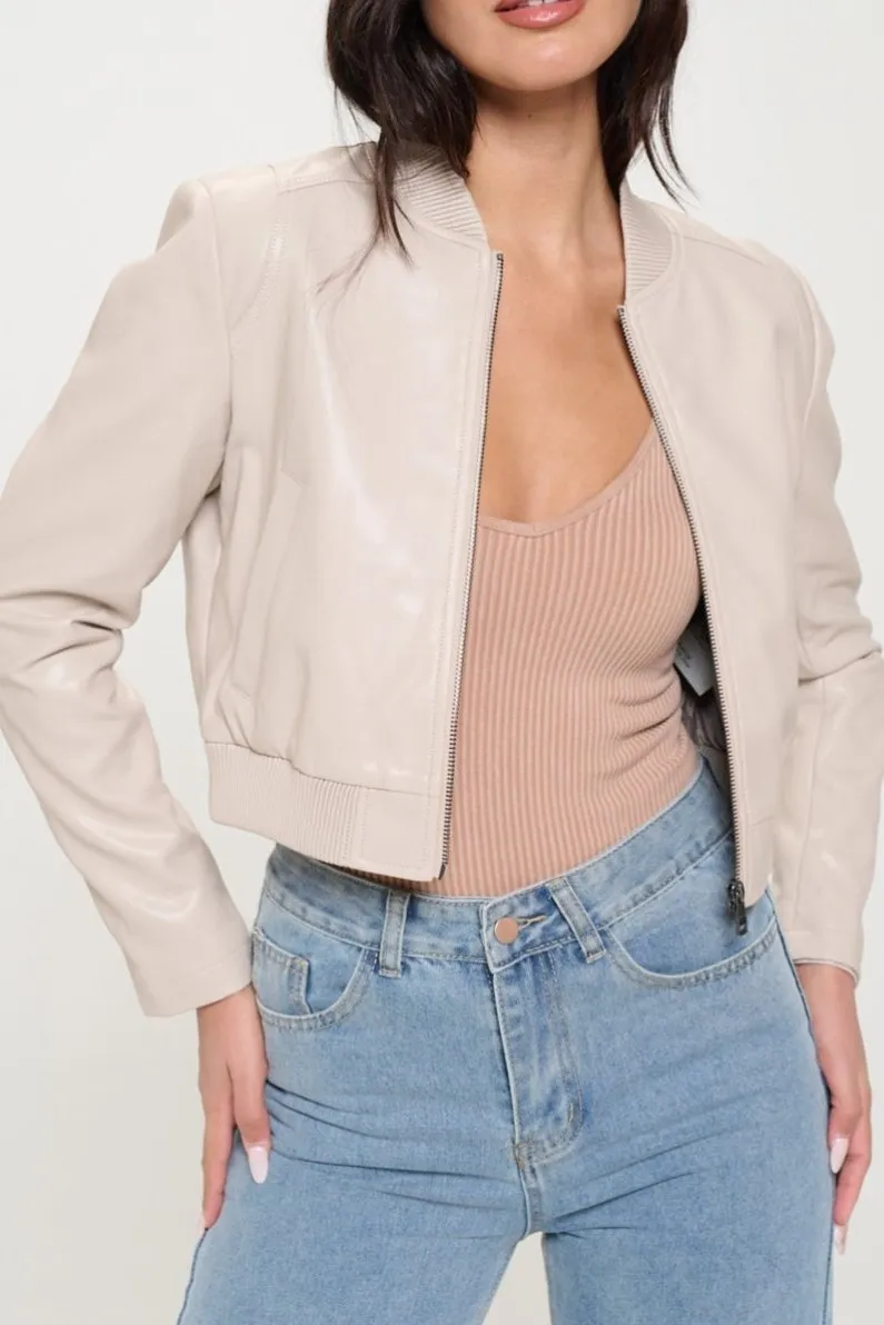 Skinny Dip Cropped Bomber Jacket