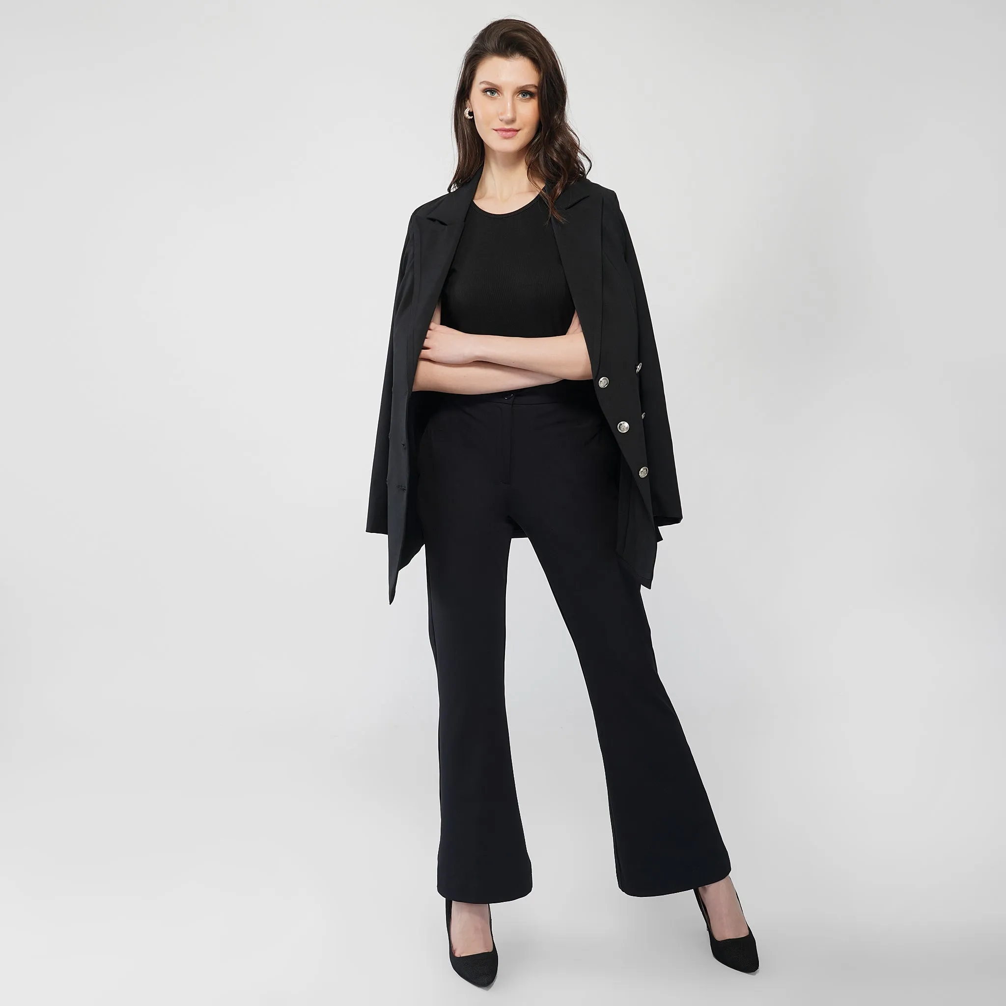 SLAY. Women's Black Blazer Pant Co-ord Set