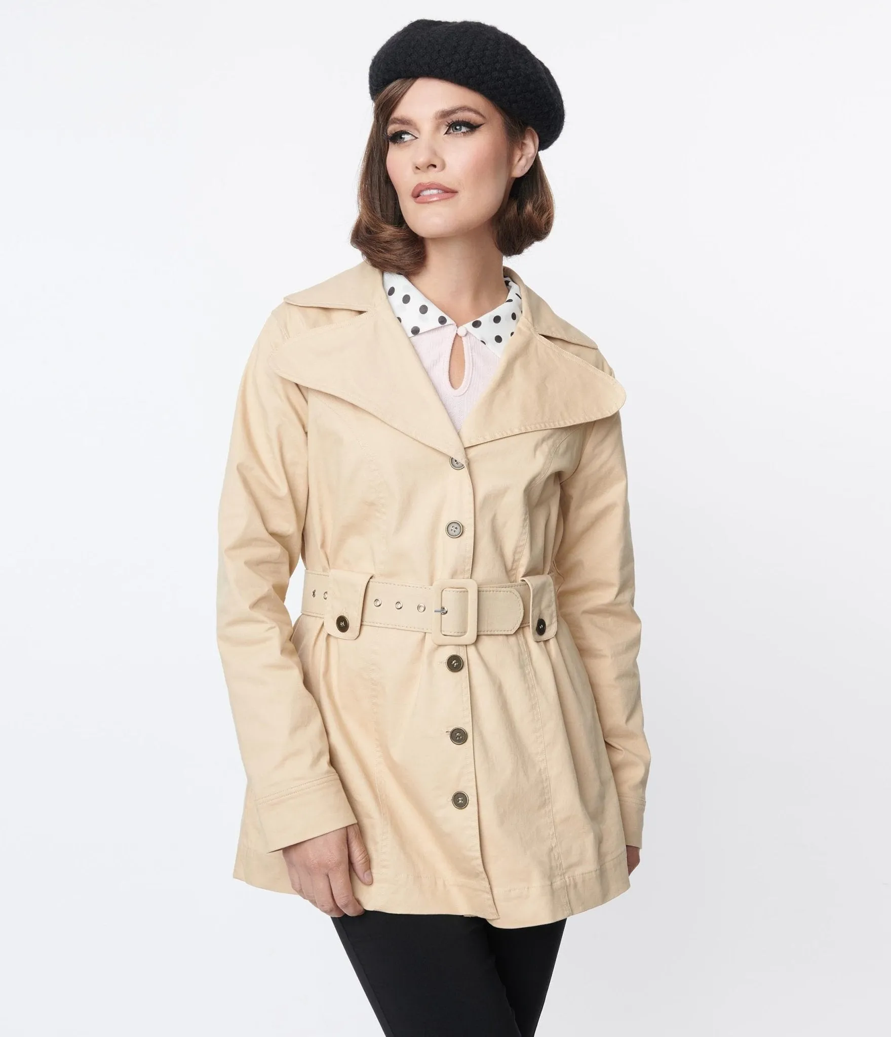 Smak Parlour Khaki Belted Trench Coat