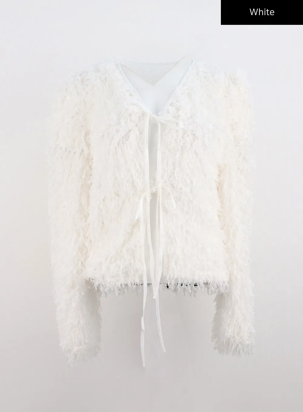 Snowy Plush Front-Tie Cardigan CO318