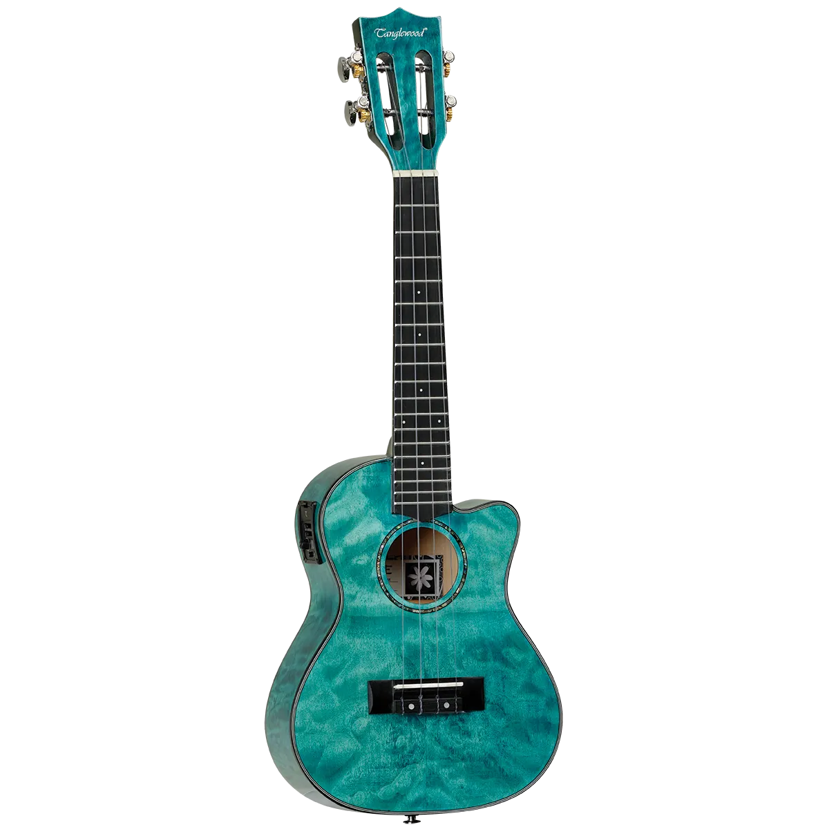 Tanglewood TWT23E Tiare Concert Tahitian Coral Gloss Quilted Maple Cutaway Ukulele w/Pick Up