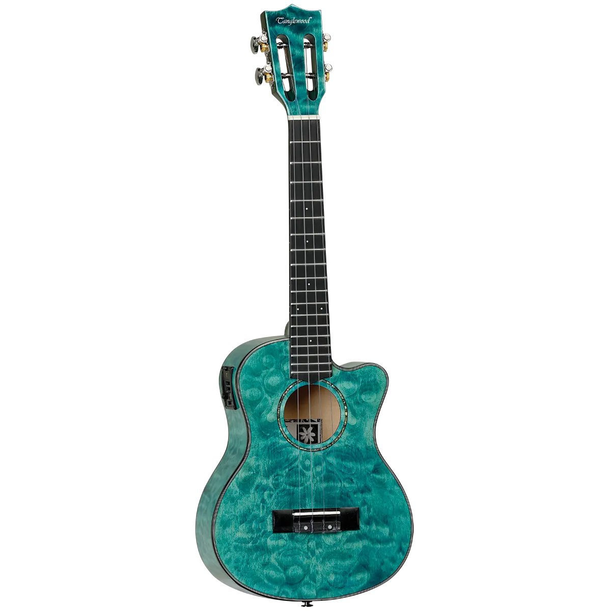 Tanglewood TWT24E Tiare Tenor Tahitian Coral Gloss Quilted Maple Cutaway Ukulele w/Pick Up