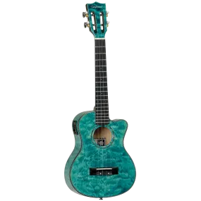 Tanglewood TWT24E Tiare Tenor Tahitian Coral Gloss Quilted Maple Cutaway Ukulele w/Pick Up