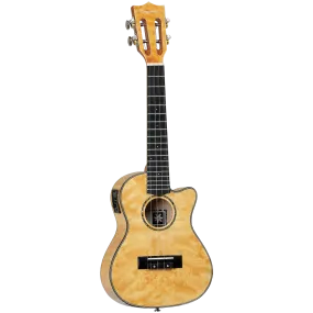 Tanglewood TWT29E Tiare Concert Tennessee Honey Gloss Quilted Maple Cutaway Ukulele w/Pick Up