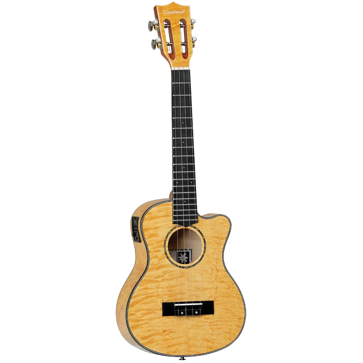 Tanglewood TWT30E Tiare Tenor Tennessee Honey Gloss Quilted Maple Cutaway Ukulele w/Pick Up