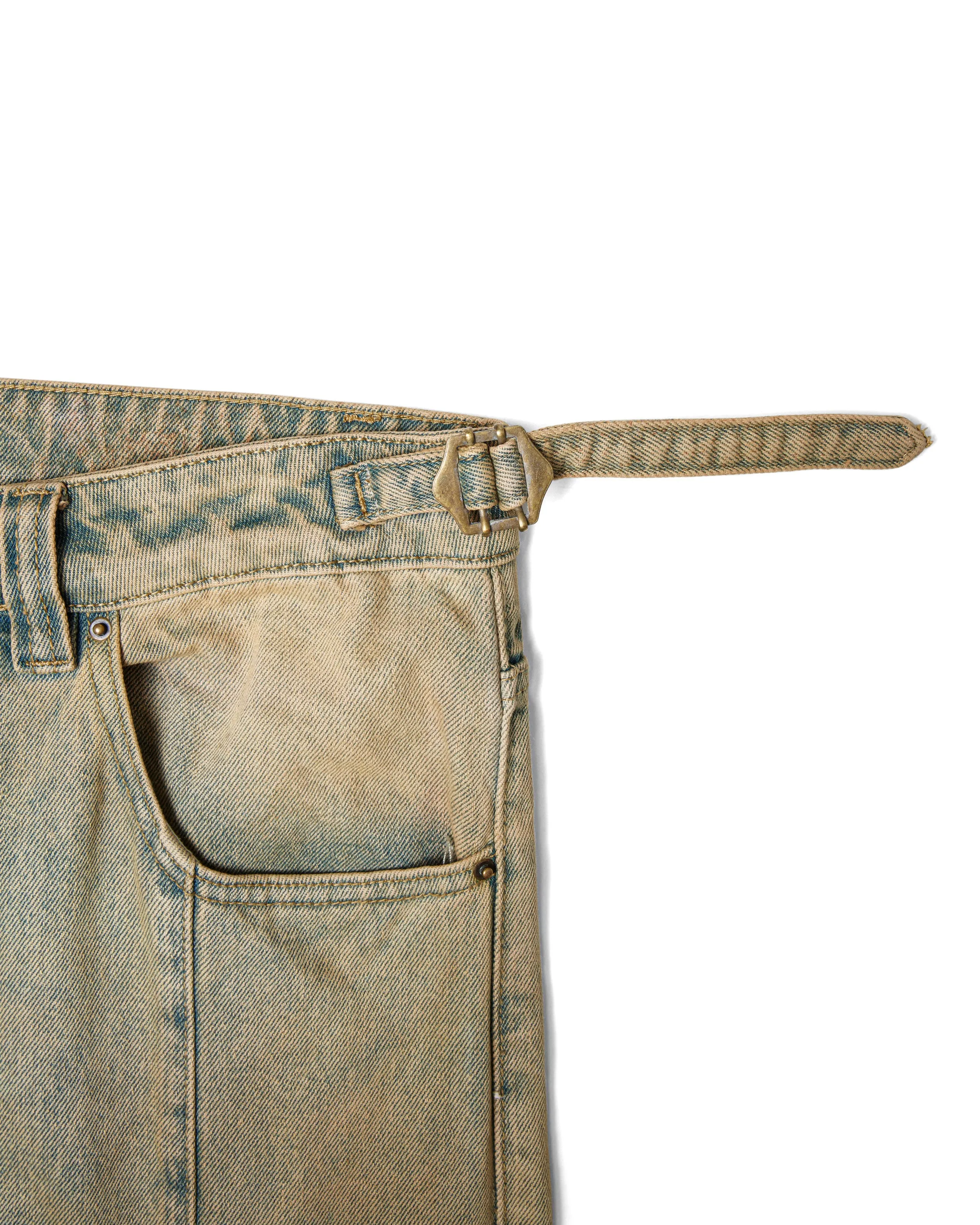 Tedzukuri(手作り) Sand Washed Phat Cut Denim Jeans