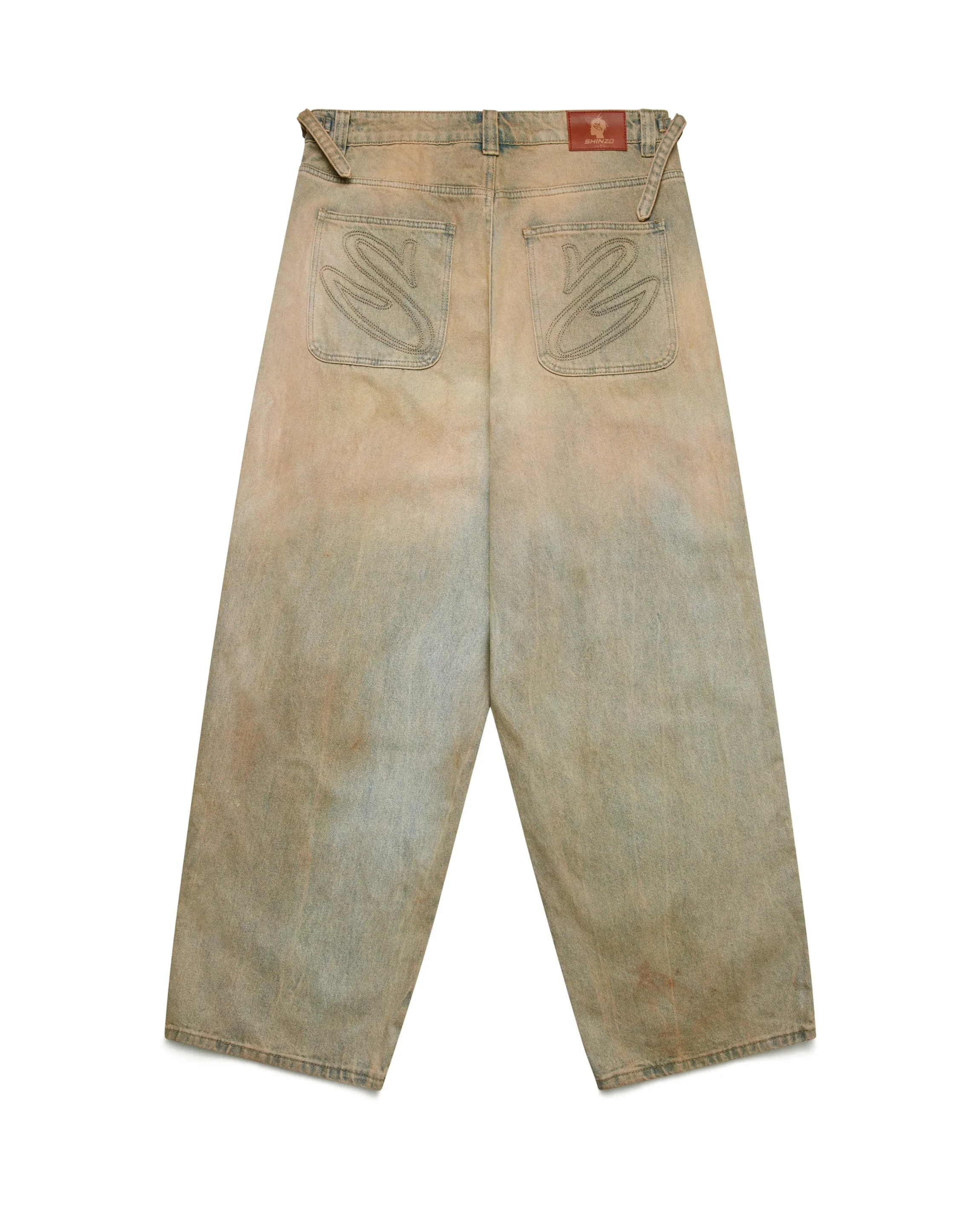 Tedzukuri(手作り) Sand Washed Phat Cut Denim Jeans