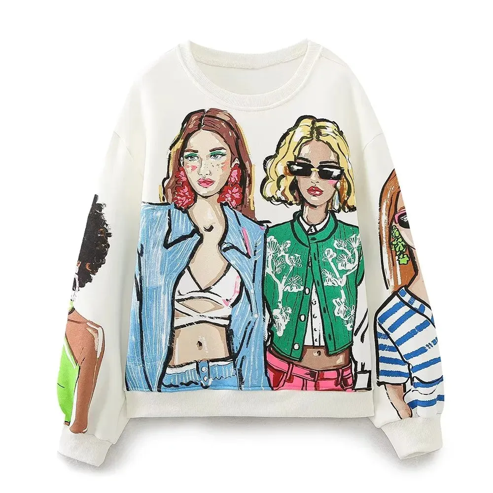 TEEK - Pretty Pals Print Sweatshirt