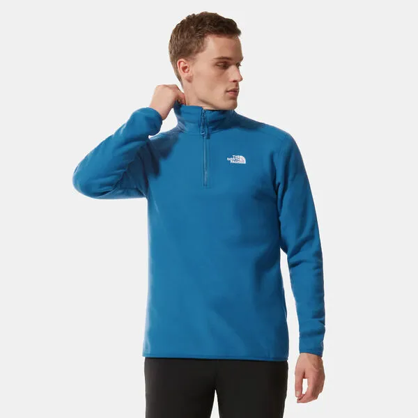 The North Face Mens 100 Glacier 1/4 Zip Top - Banff Blue