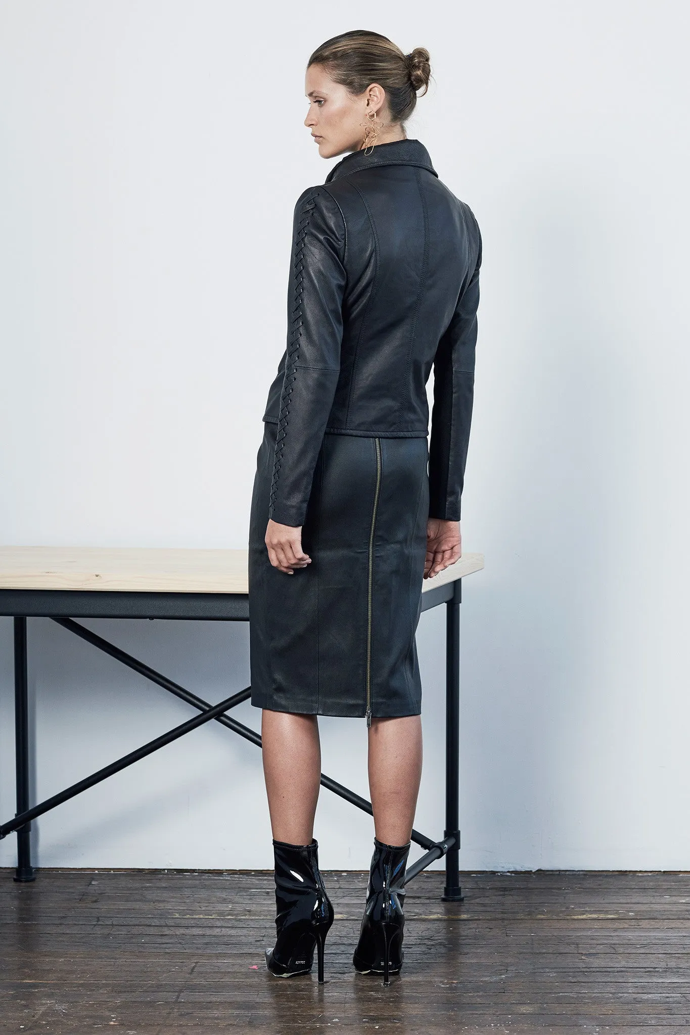 The Paddington Drape Jacket Black Leather