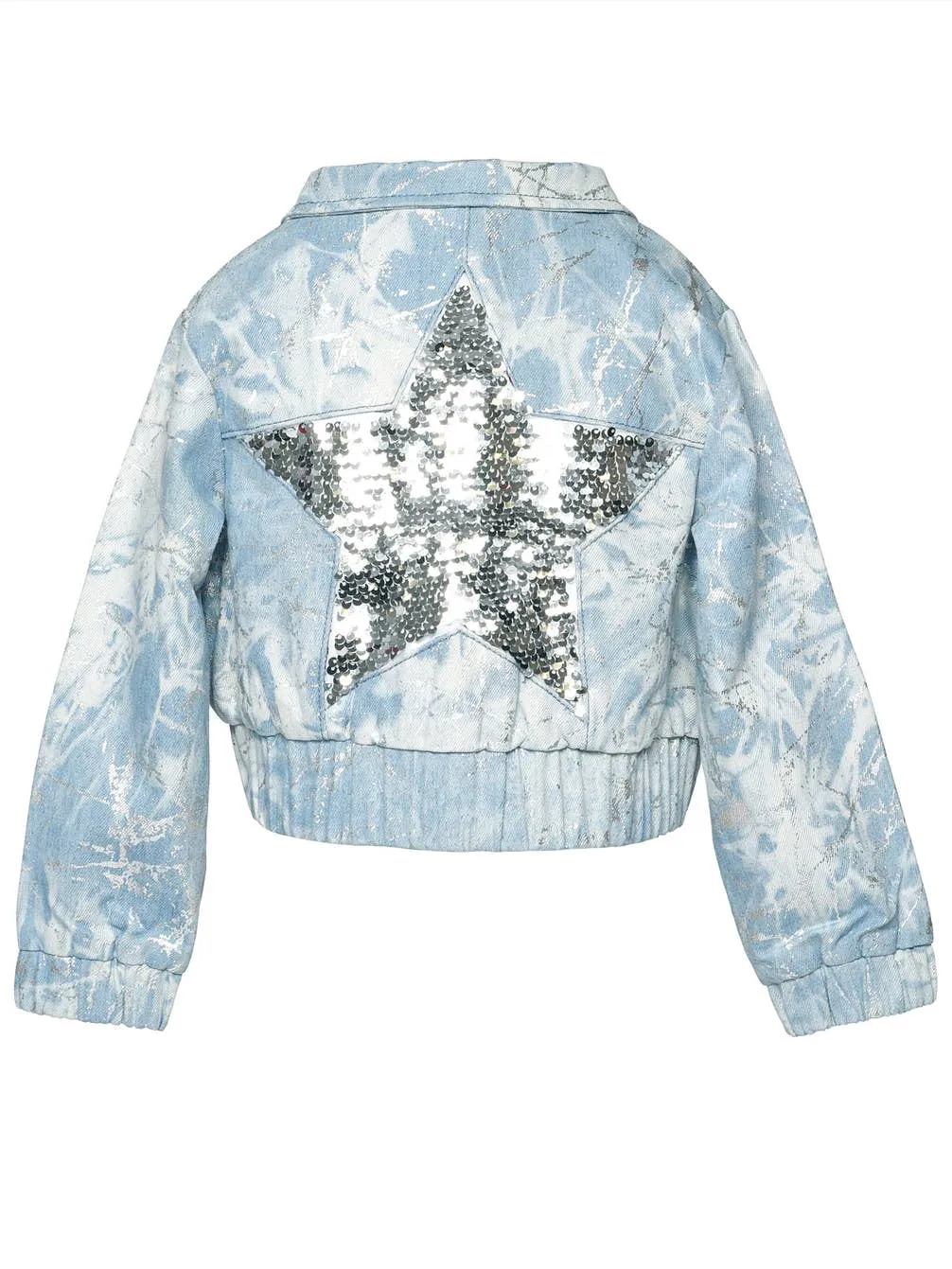 Toddler l Little l Big Girl’s Silver Tie Dye Denim Jean Jacket