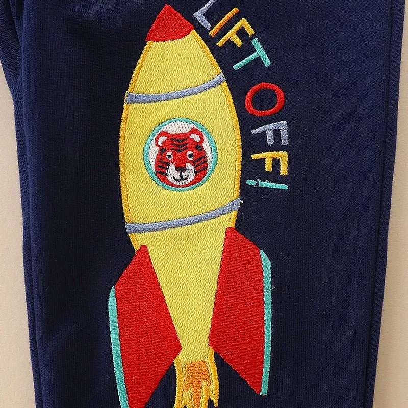 Toddler/Kid Boy's Rocket Design Cotton Pants