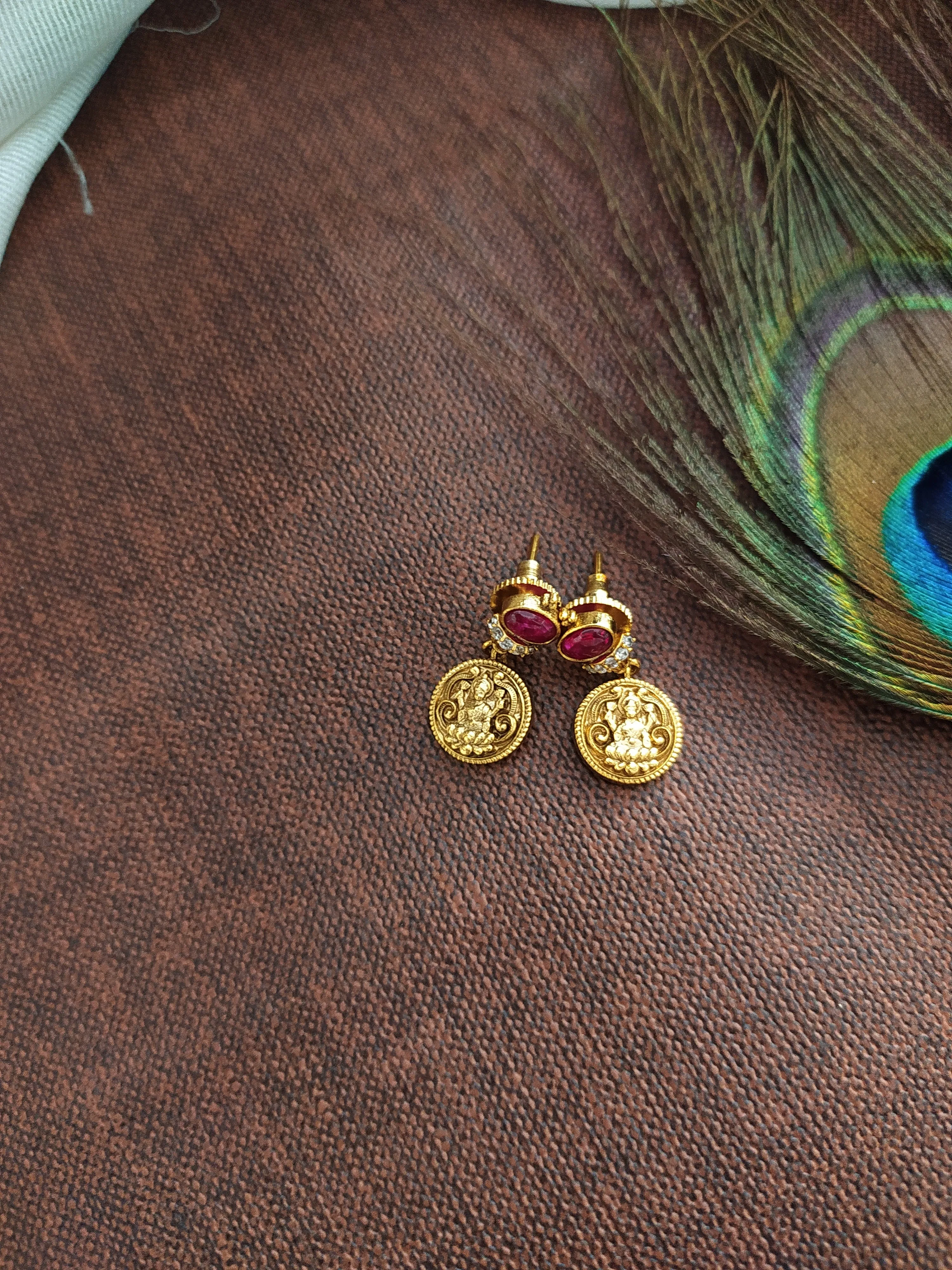 Traditional Kasumalai Design with Navaratna Stones and Matching Stud Earrings