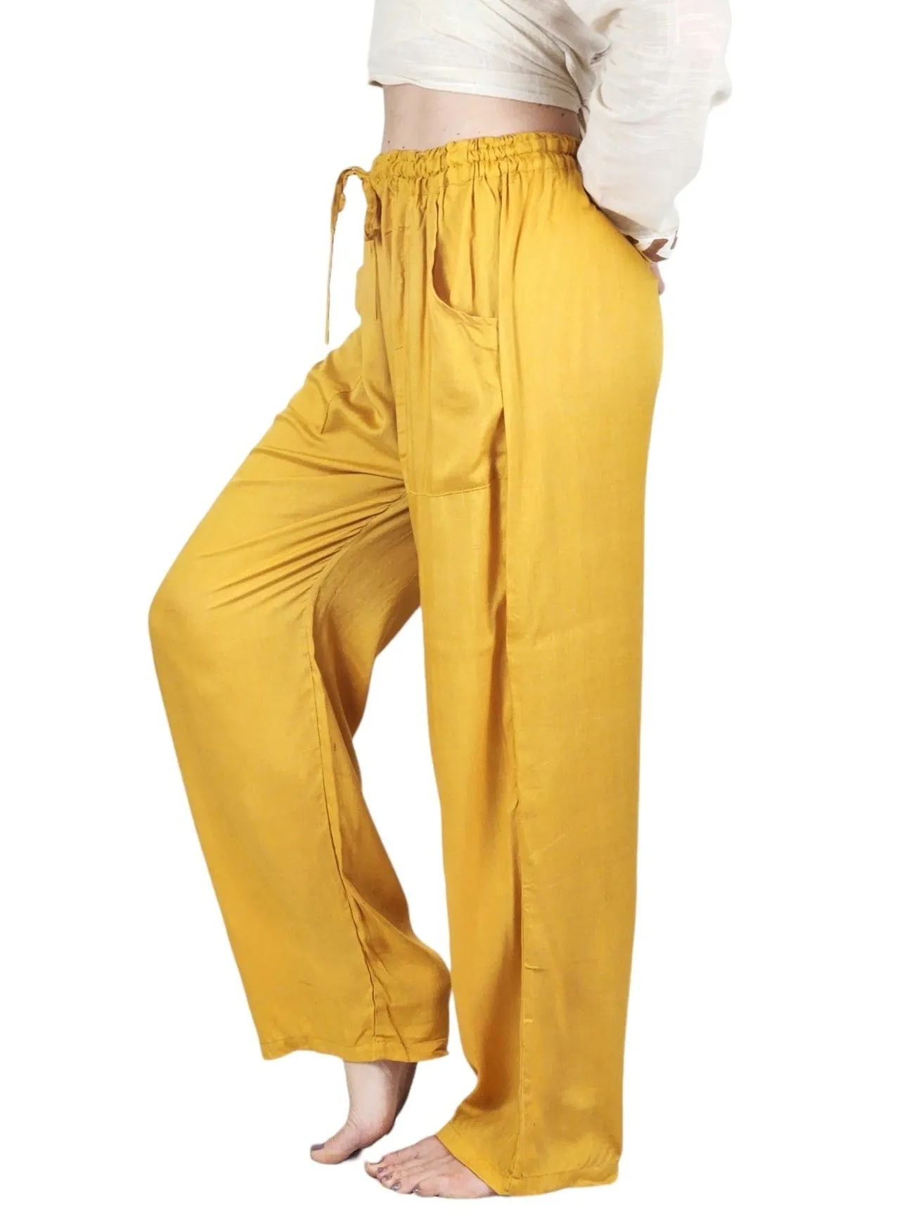 Turmeric Rayon Cotton Trousers