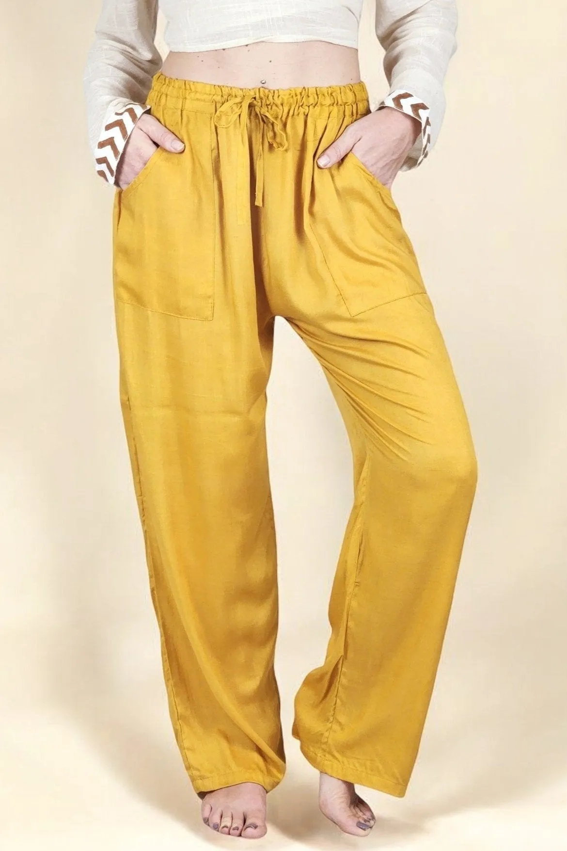 Turmeric Rayon Cotton Trousers