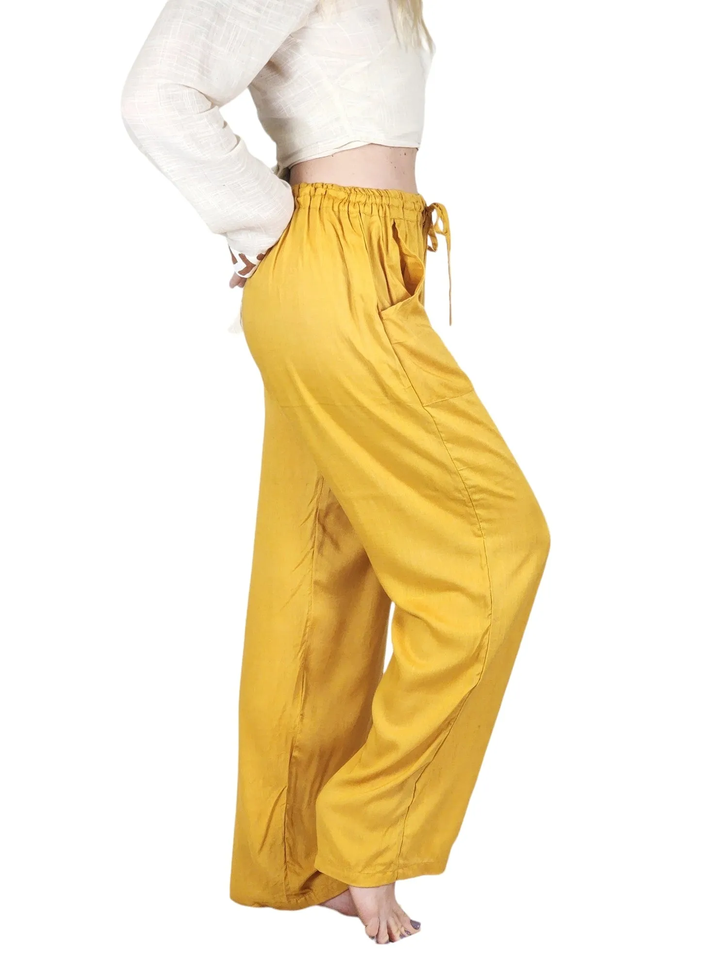 Turmeric Rayon Cotton Trousers