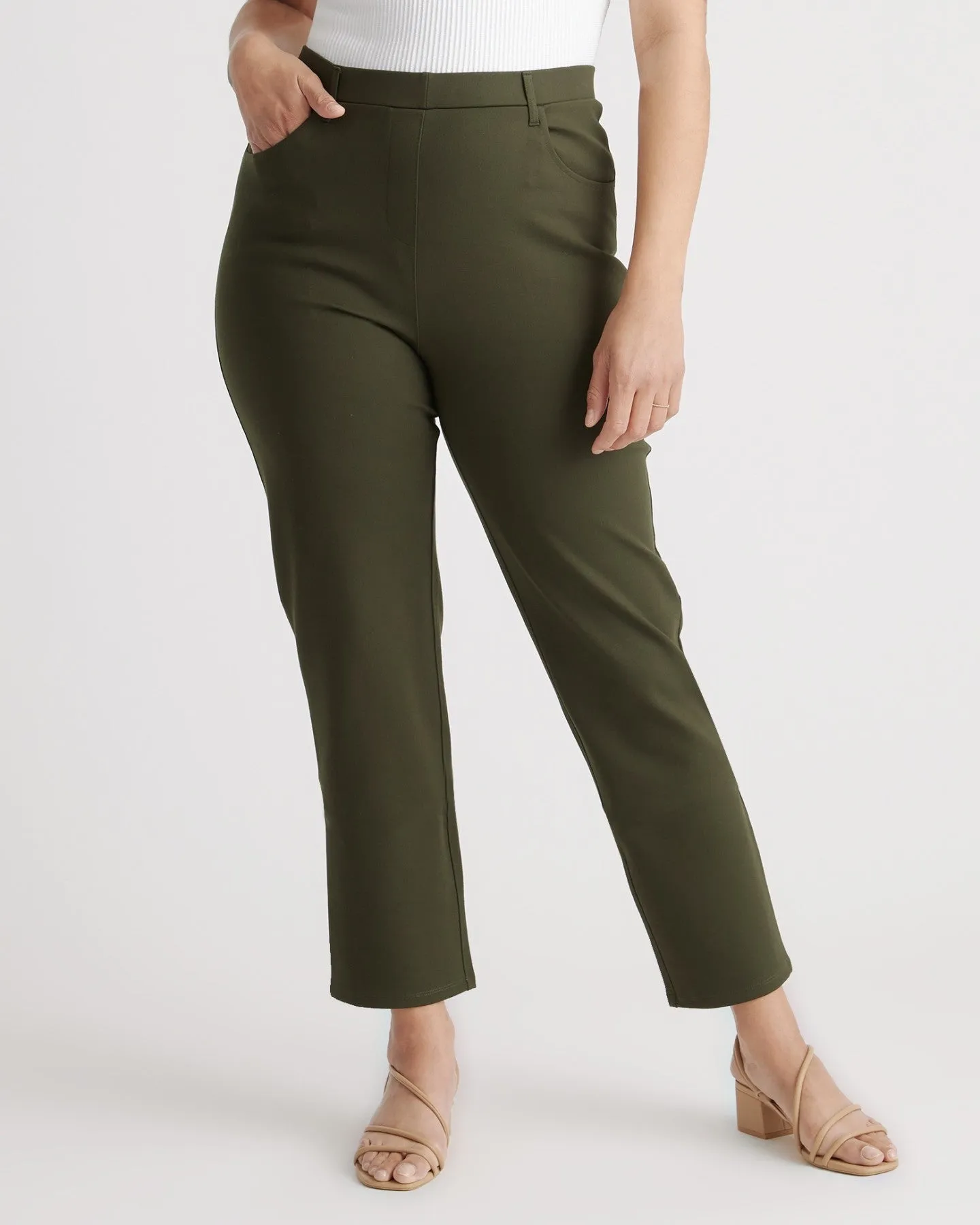 Ultra-Stretch Ponte Straight Leg 4-Pocket Pants