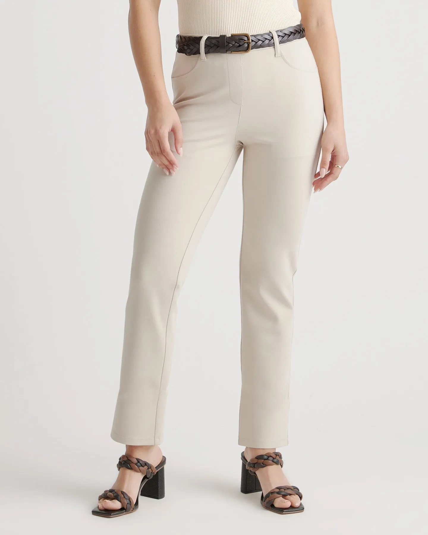 Ultra-Stretch Ponte Straight Leg 4-Pocket Pants