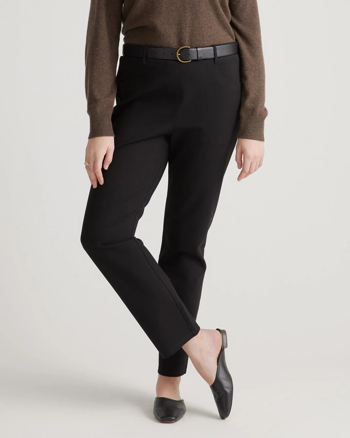 Ultra-Stretch Ponte Straight Leg 4-Pocket Pants