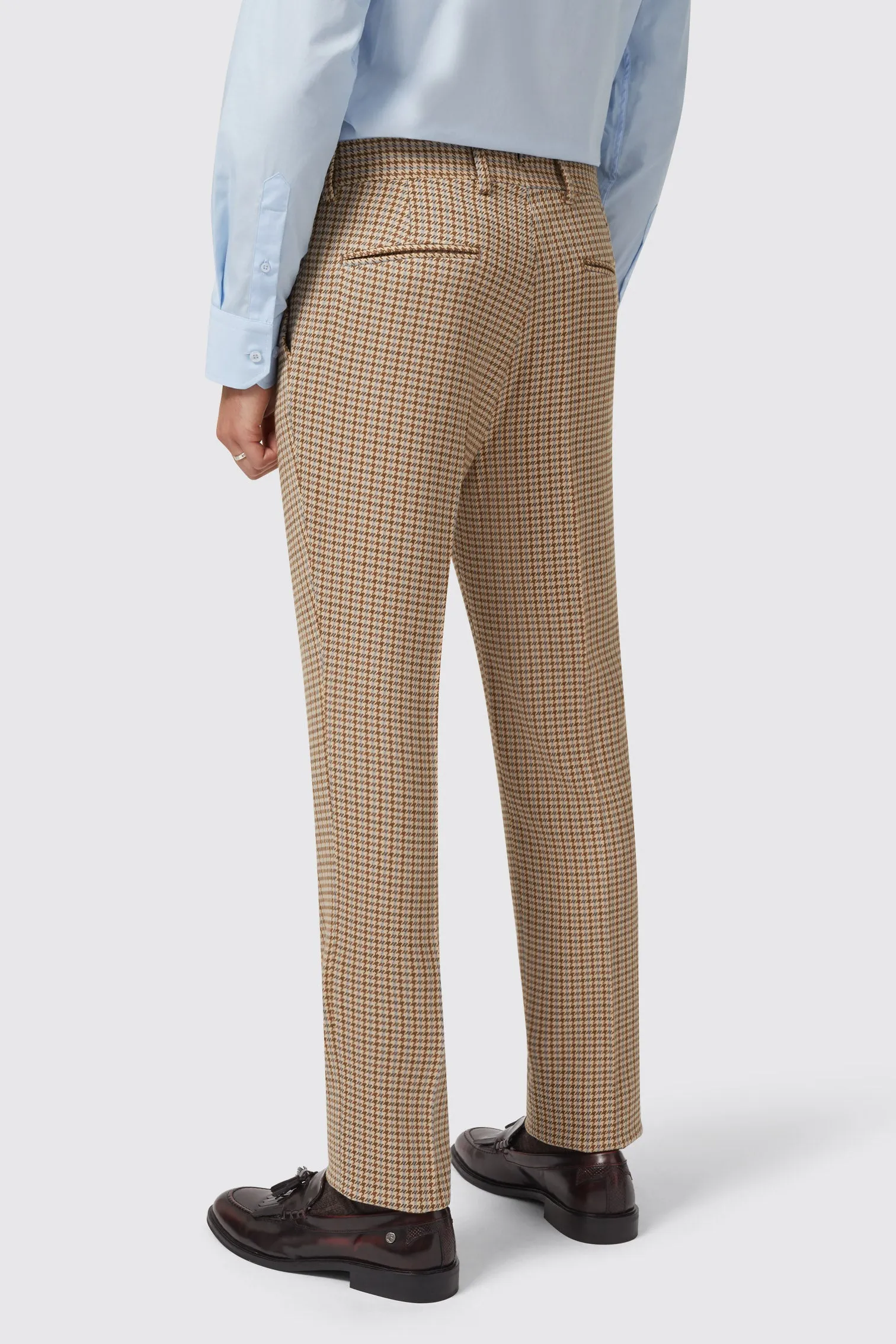 Vaughan Slim Fit Brown Check Trouser