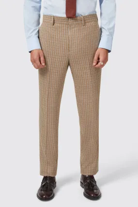 Vaughan Slim Fit Brown Check Trouser