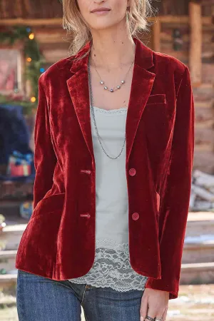 Velvet Blazer Crop Coat