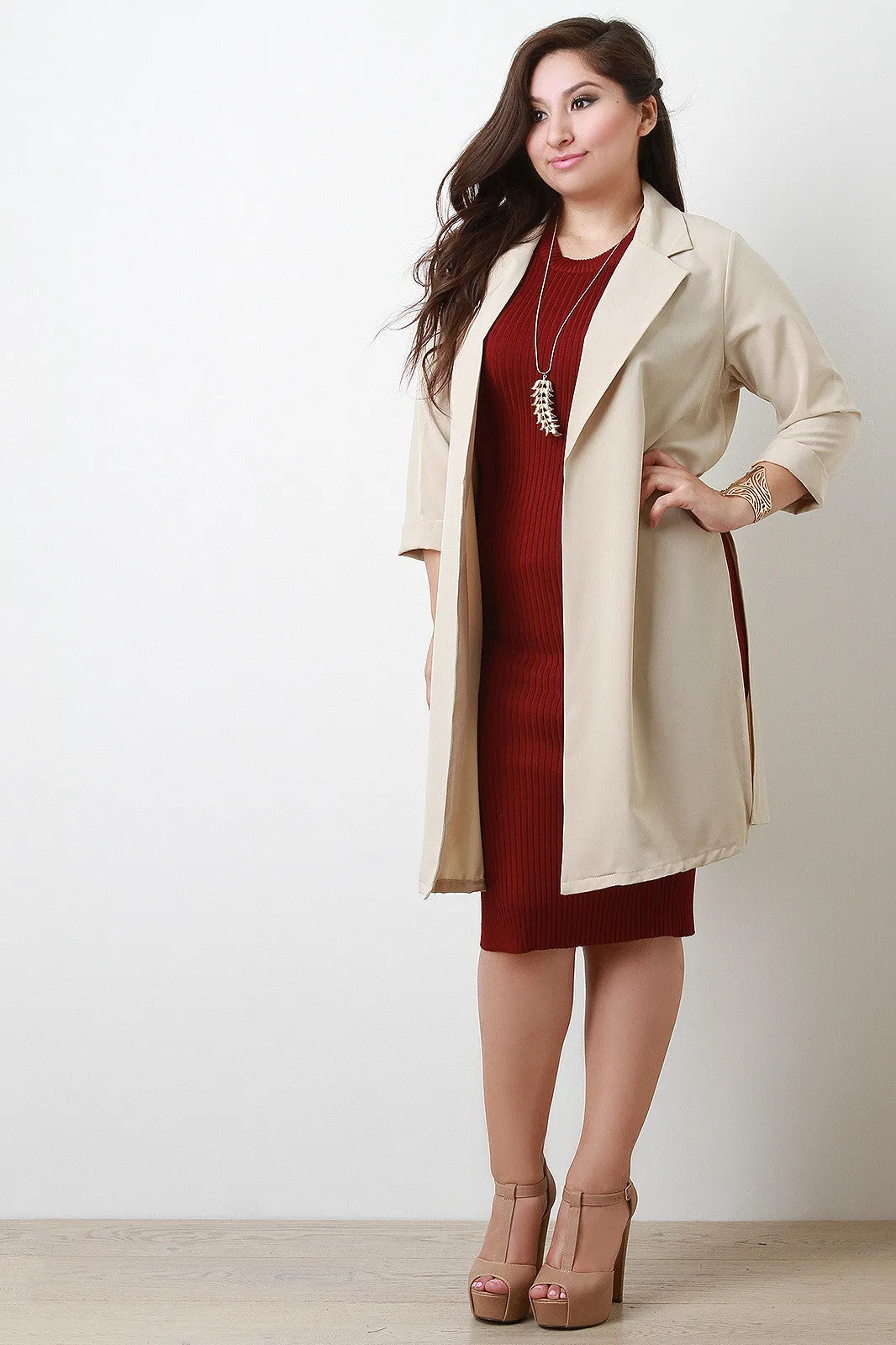 Vent Slit Longline Blazer Jacket