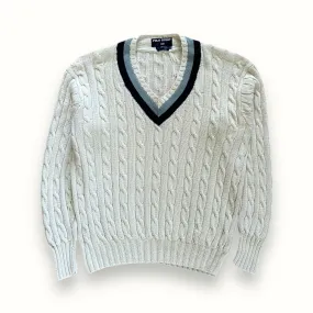 Vintage 90s Polo Sport cable knit cricket sweater (XL)