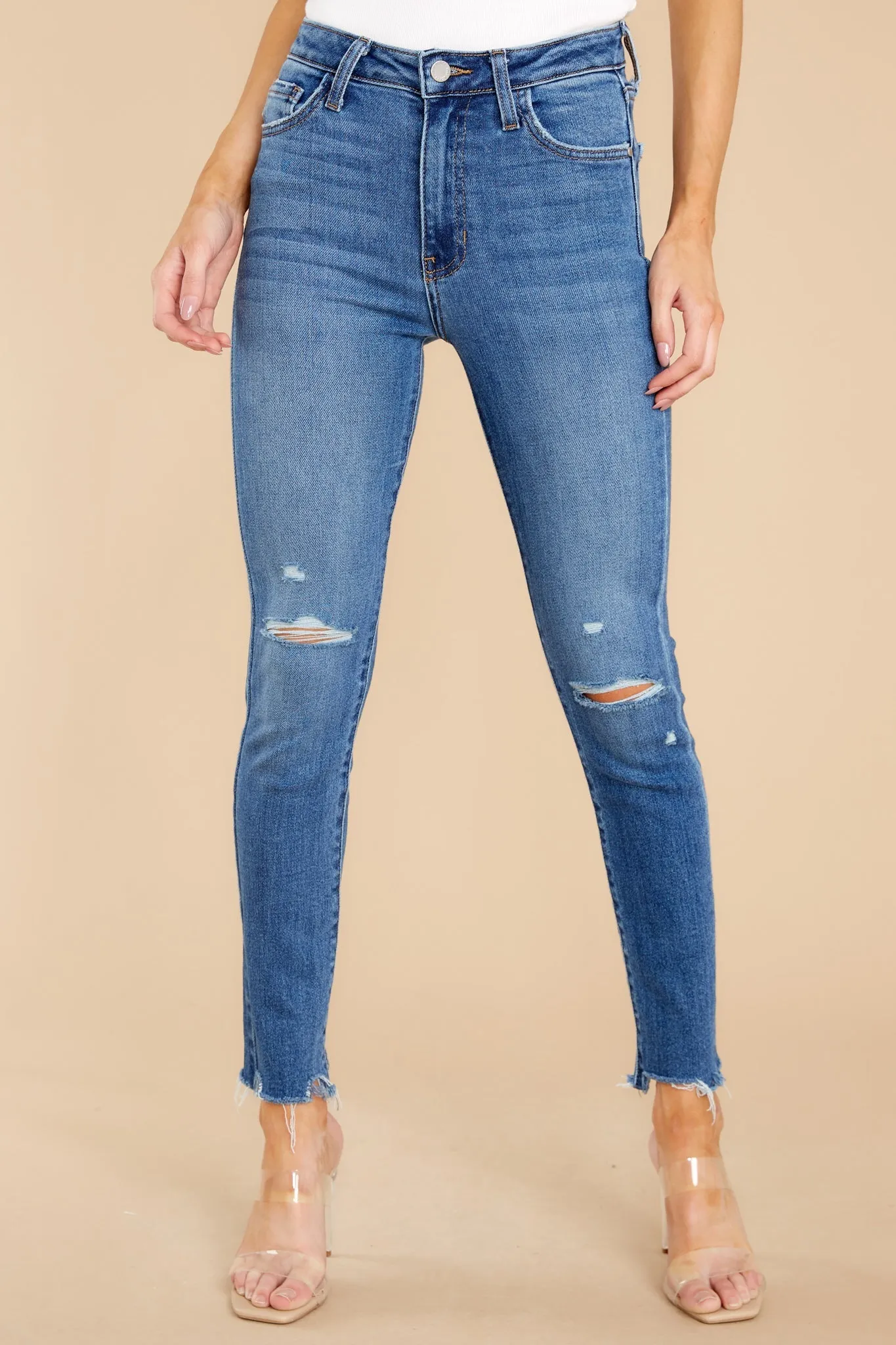 Want Some More Medium Wash Distressed Skinny Jeans