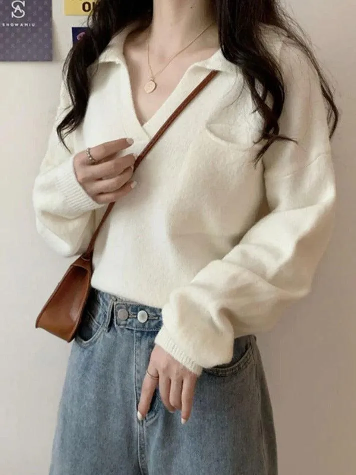 Wenkouban-Spring Casual Outfits Y2K Outfits Pocket Crop Knit Sweater