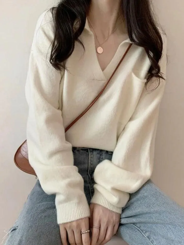 Wenkouban-Spring Casual Outfits Y2K Outfits Pocket Crop Knit Sweater