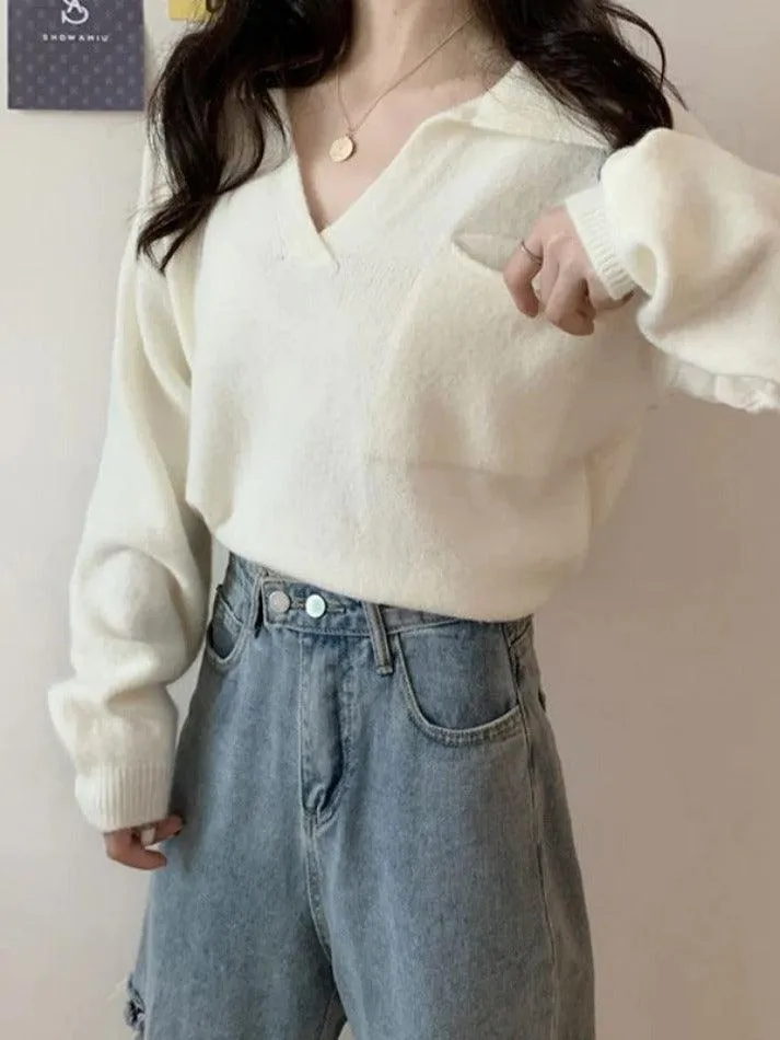 Wenkouban-Spring Casual Outfits Y2K Outfits Pocket Crop Knit Sweater