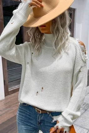 White High Neck Sweater