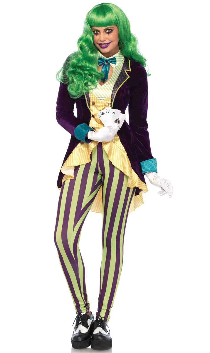 Wicked Trickster Womens Clown Villain Costume