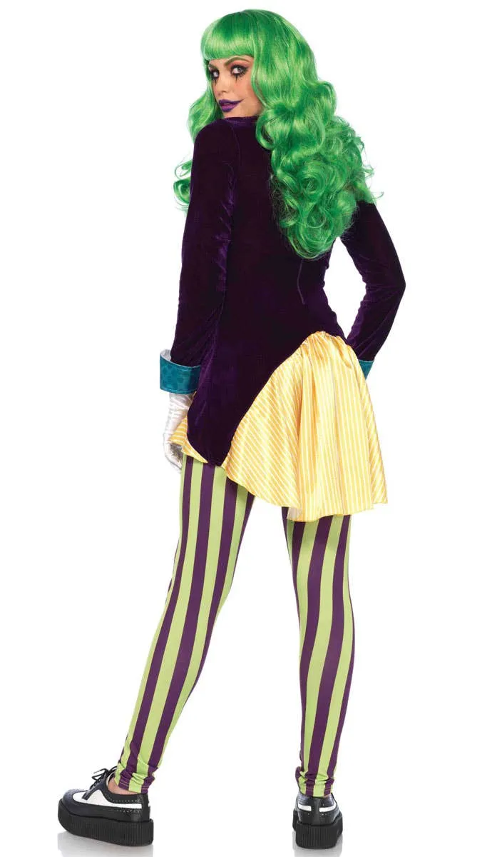 Wicked Trickster Womens Clown Villain Costume