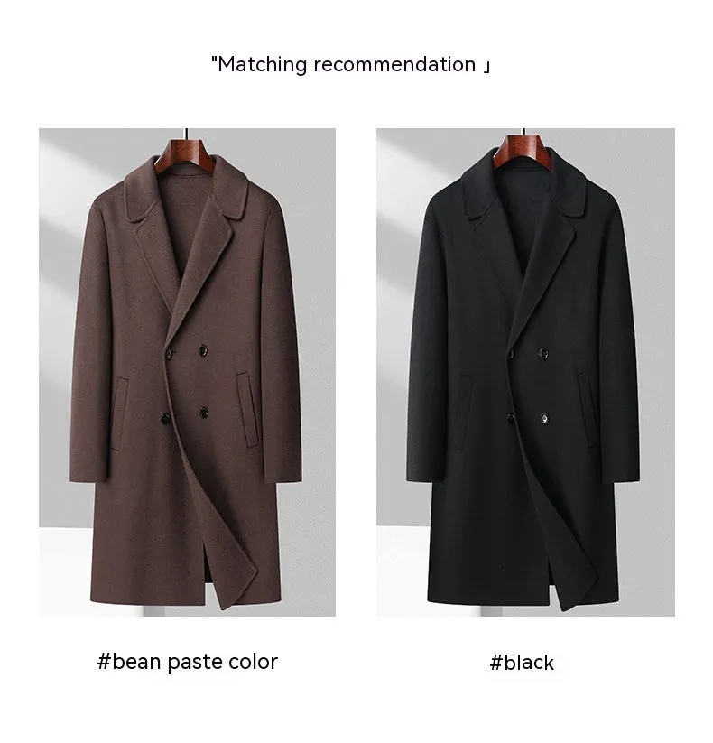 Winter Double-sided Woolen Coat Men's Mid-length Wool Casual Thickening Woolen Coat