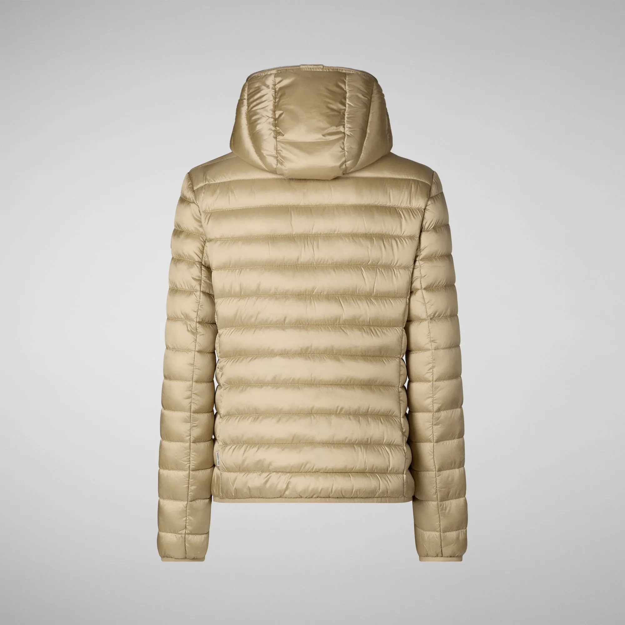 Women's Hooded Animal free Puffer Jacket Alexis  in Wood Beige