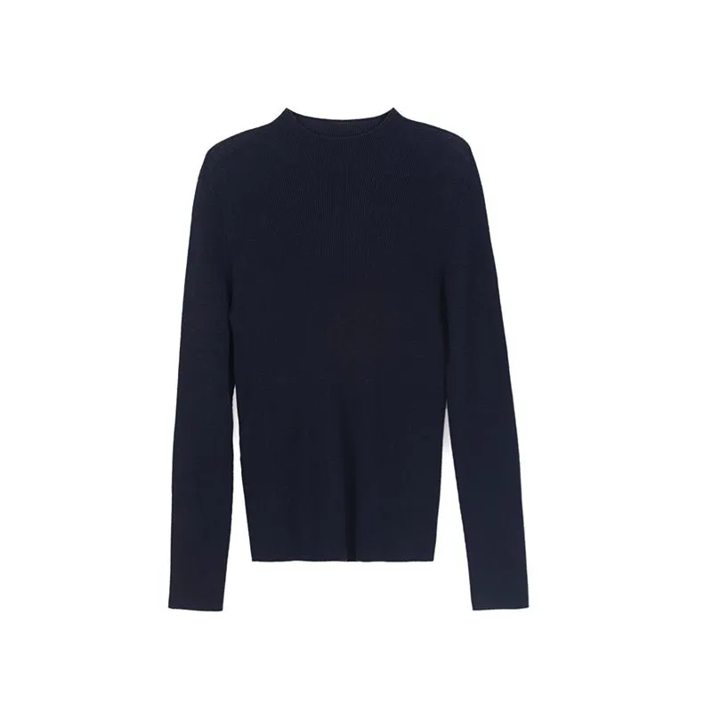 Wool Midi Collar Slim Sweater