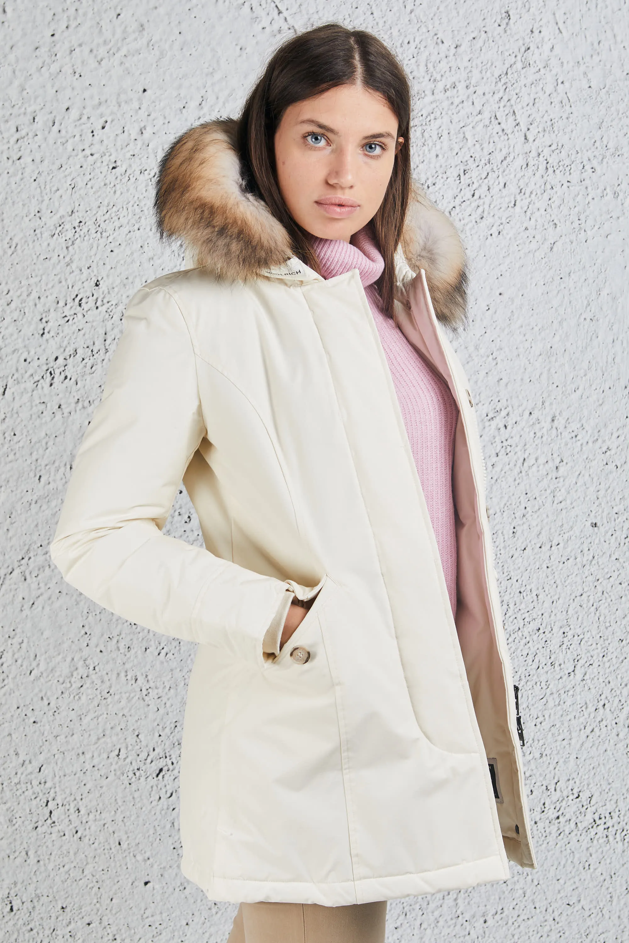 Woolrich Arctic Parka 2 Tasche Bianco Donna