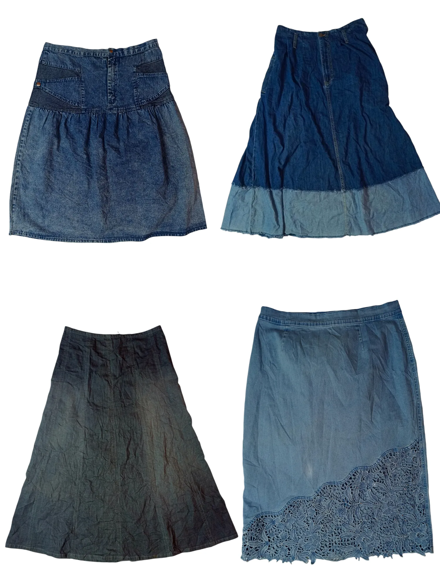 Y2k Denim Maxi Skirt (Ts-091)