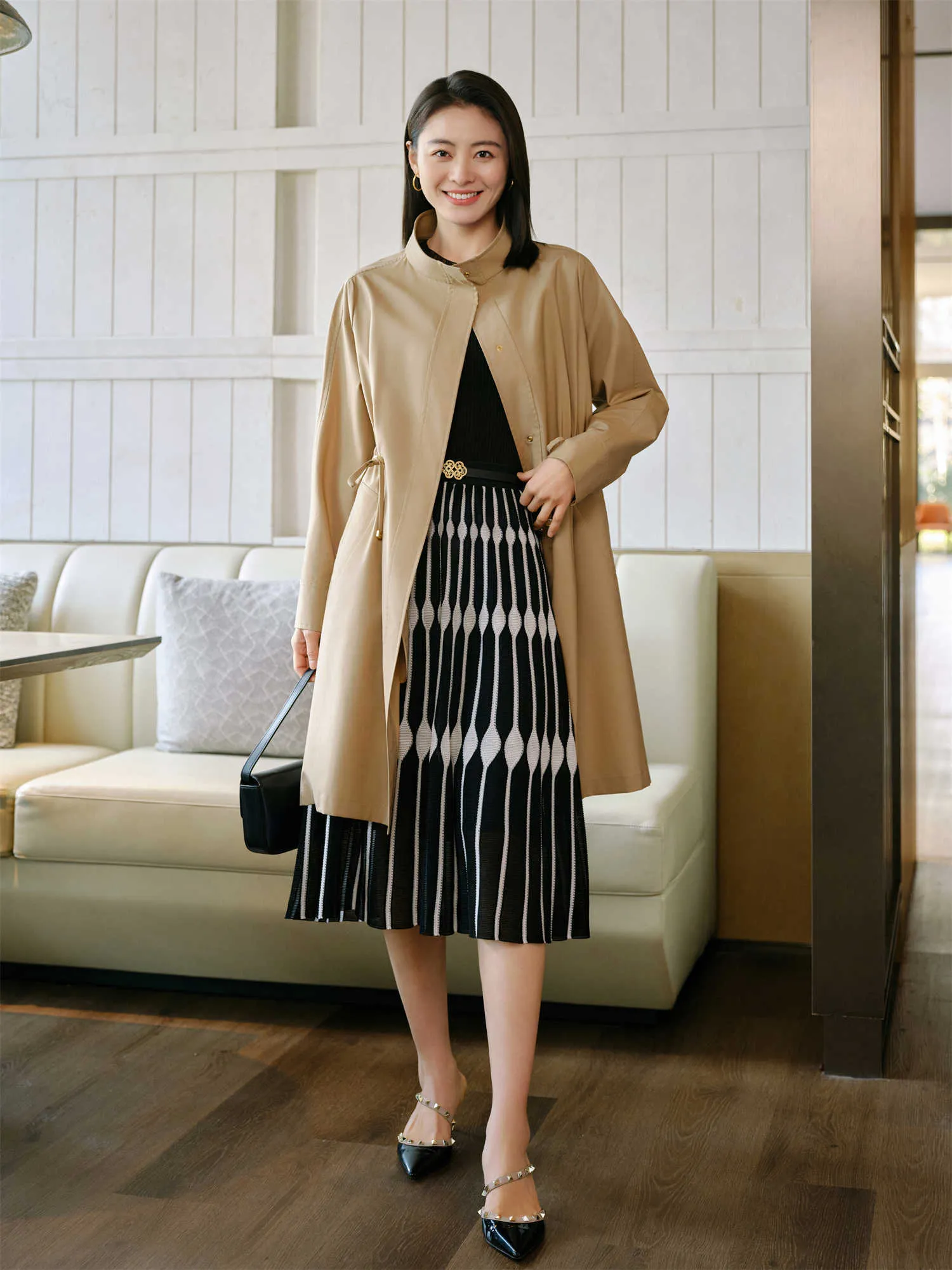 YAYING Silk Wool Trench Coat EPJPW7304AE