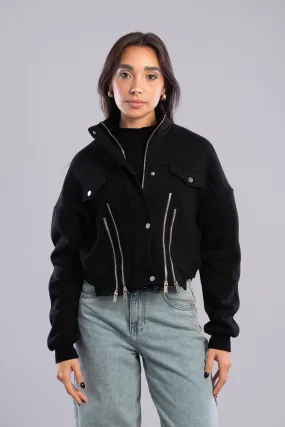 Zippers Cropped Jacket - Mitcha Label