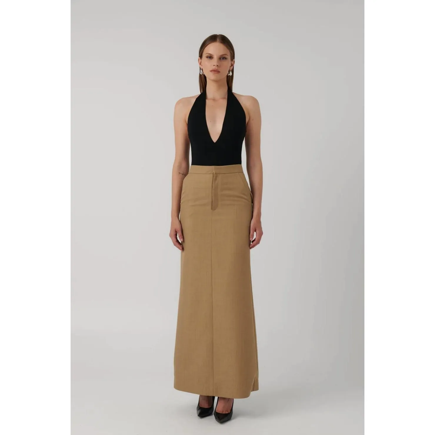 Zoe Maxi Skirt Taupe